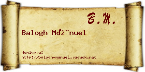 Balogh Mánuel névjegykártya